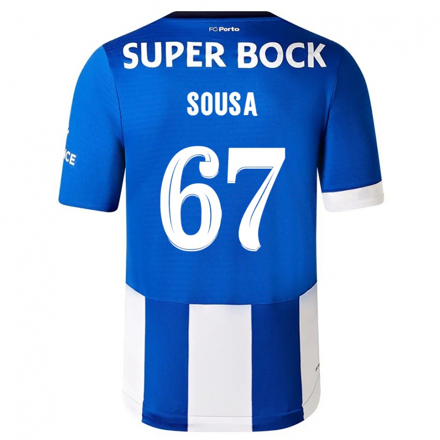 Enfant Football Maillot Vasco Sousa #67 Bleu Blanc Tenues Domicile 2023/24 Canada