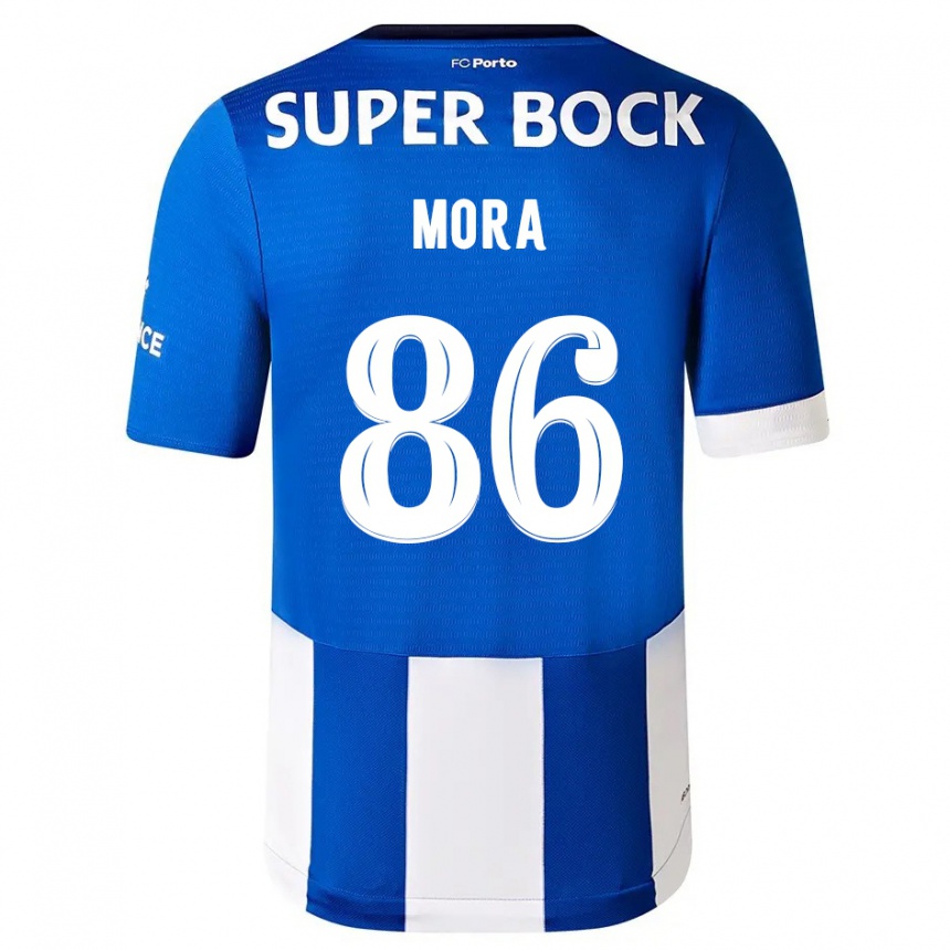 Enfant Football Maillot Rodrigo Mora #86 Bleu Blanc Tenues Domicile 2023/24 Canada