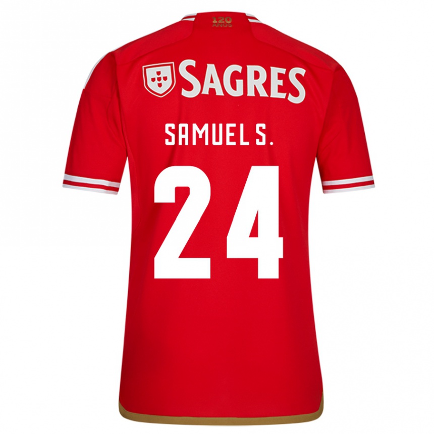 Kids Football Samuel Soares #24 Red Home Jersey 2023/24 T-Shirt Canada