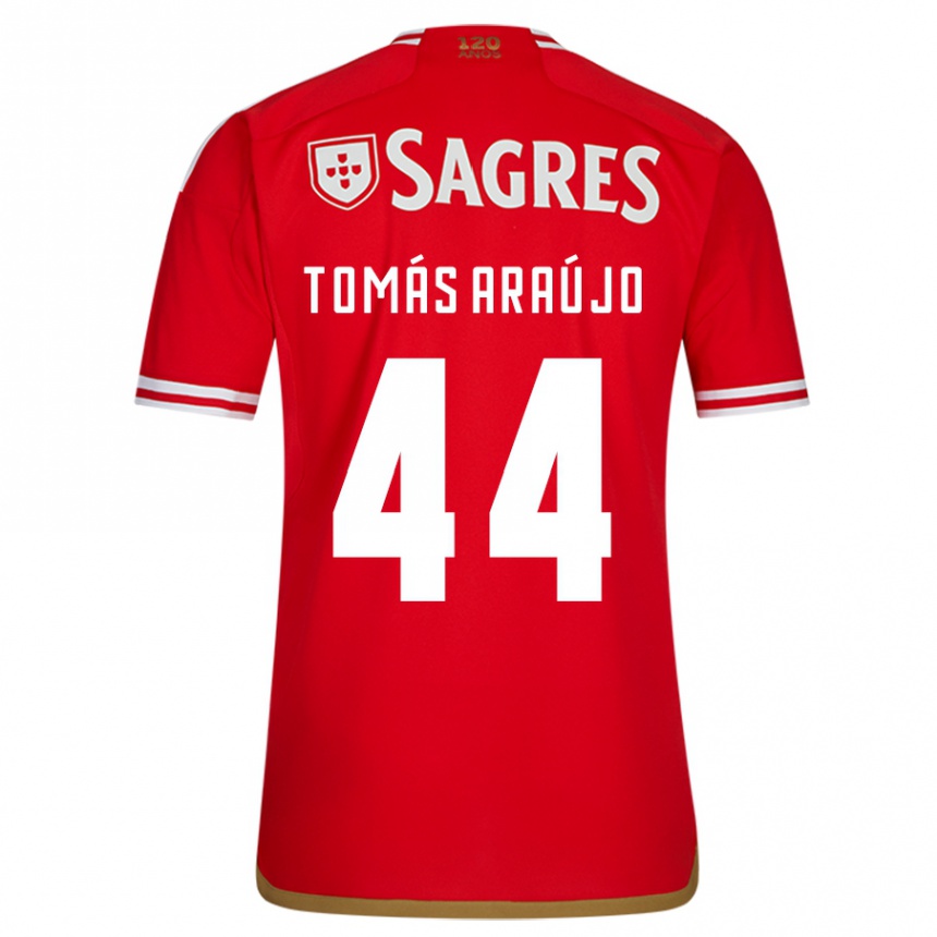 Kids Football Tomás Araújo #44 Red Home Jersey 2023/24 T-Shirt Canada