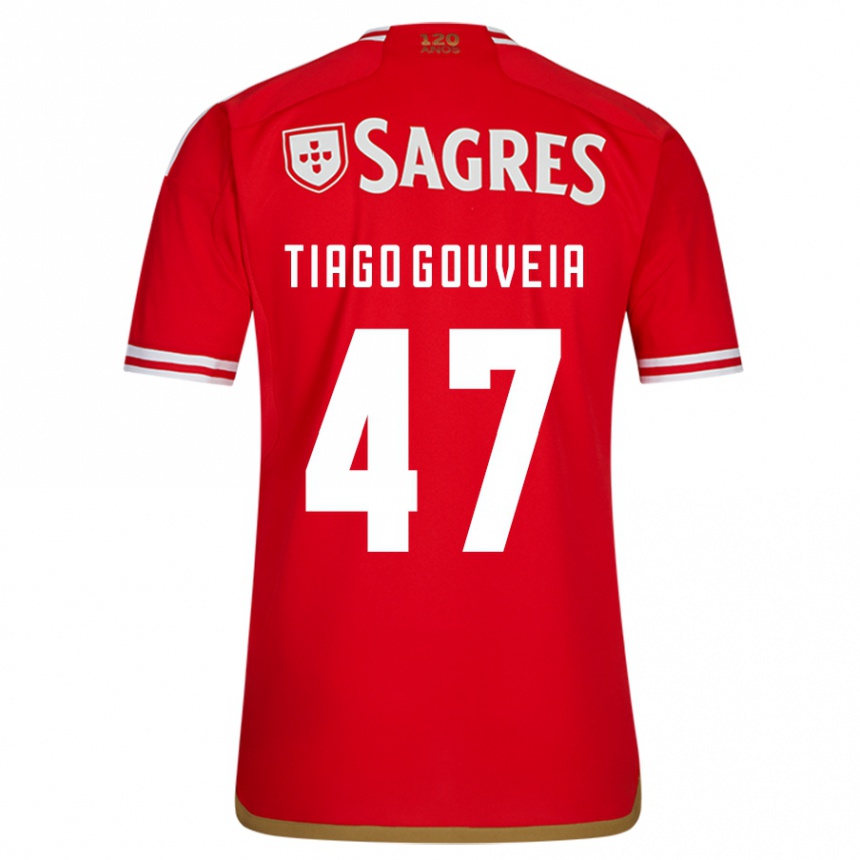 Kids Football Tiago Gouveia #47 Red Home Jersey 2023/24 T-Shirt Canada