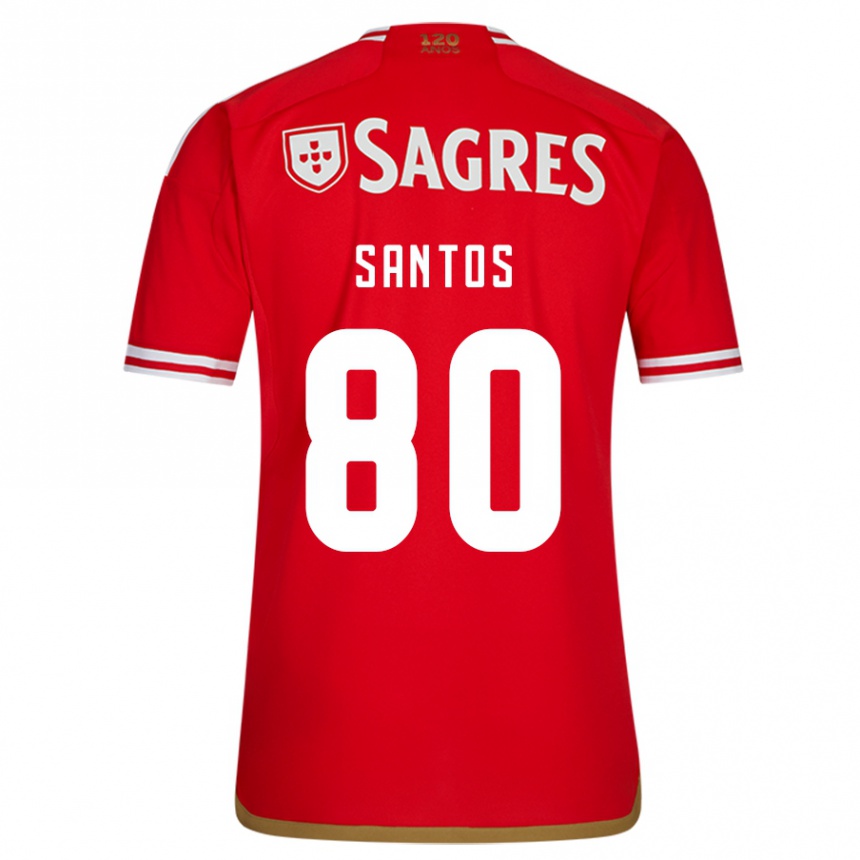 Kids Football Pedro Santos #80 Red Home Jersey 2023/24 T-Shirt Canada