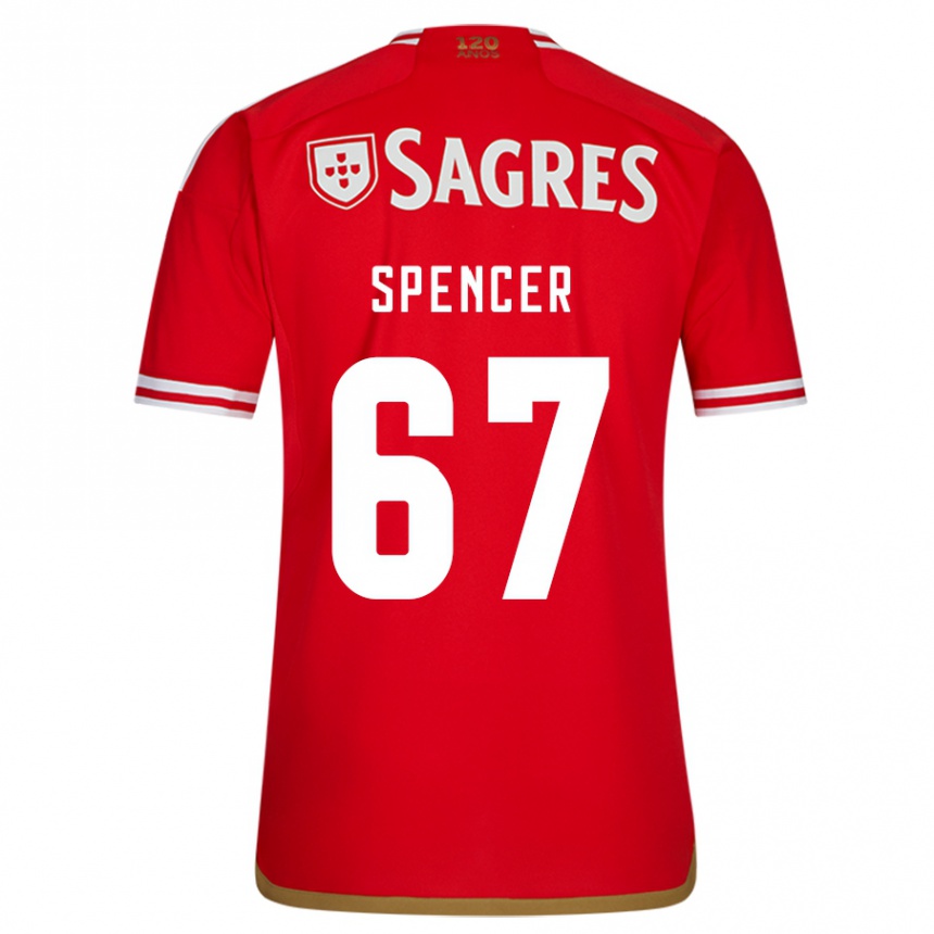 Kids Football Diogo Spencer #67 Red Home Jersey 2023/24 T-Shirt Canada