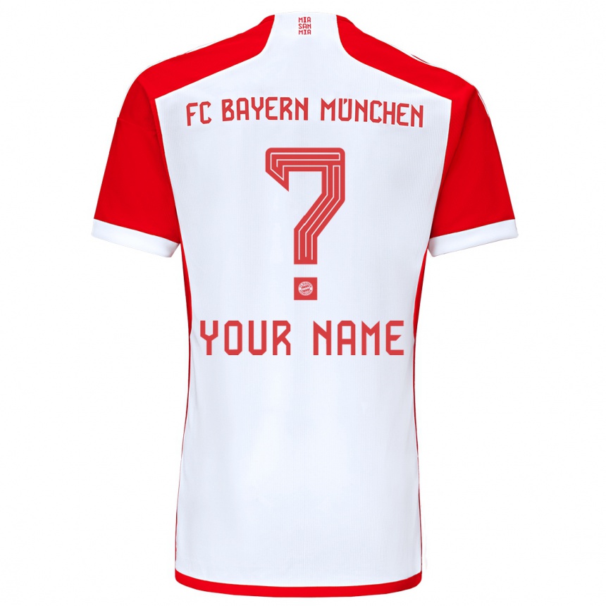 Enfant Football Maillot Votre Nom #0 Rouge Blanc Tenues Domicile 2023/24 Canada