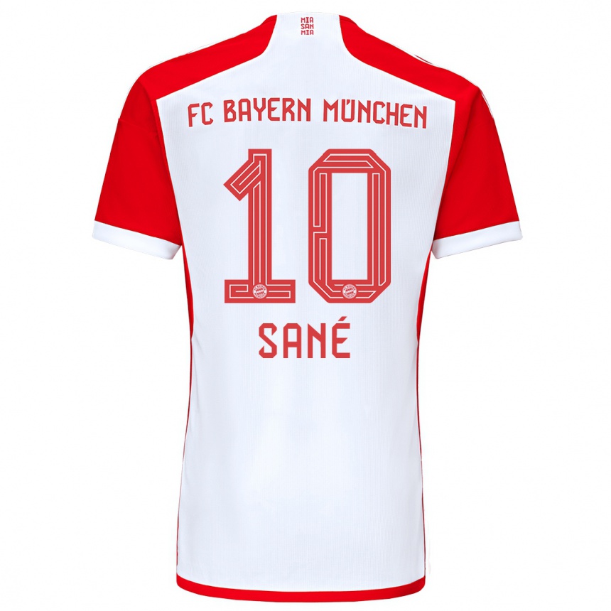 Kids Leroy Sane #10 Red White Home Jersey 2023/24 T-Shirt Canada