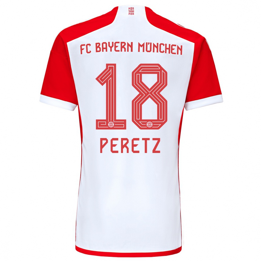 Kids Daniel Peretz #18 Red White Home Jersey 2023/24 T-Shirt Canada