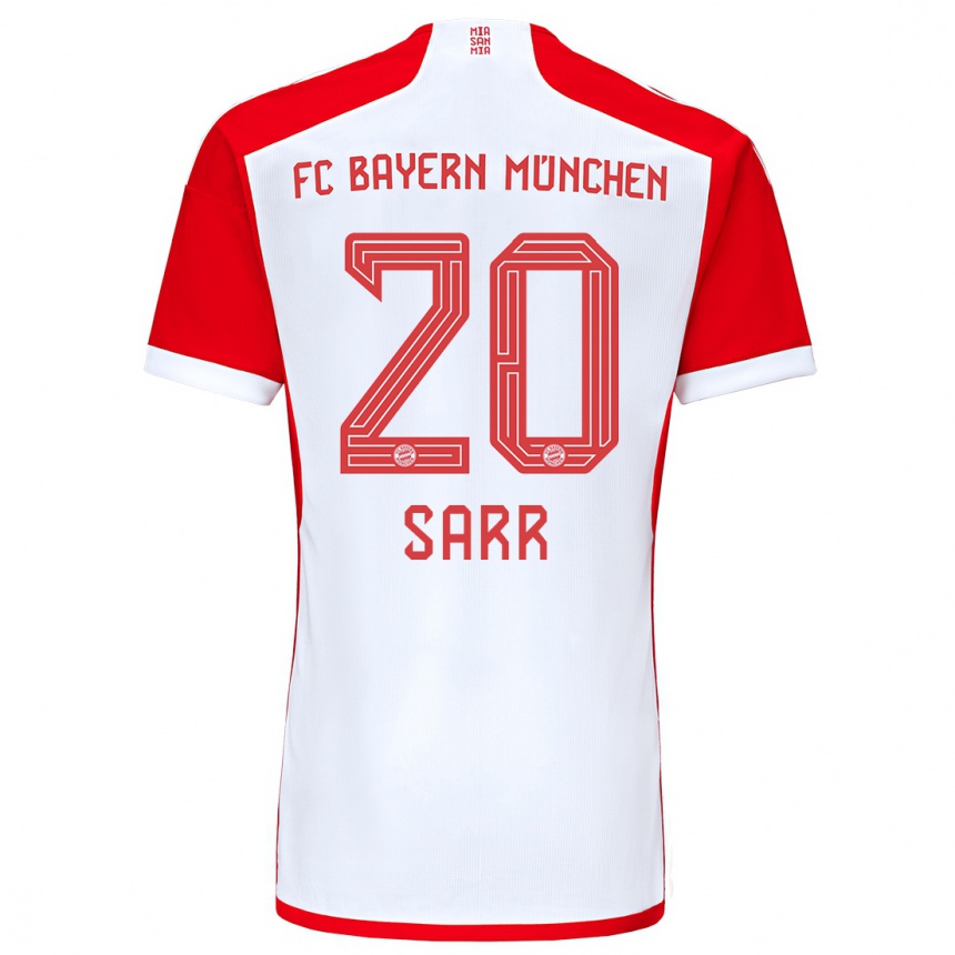 Kids  Bouna Sarr #20 Red White Home Jersey 2023/24 T-Shirt Canada