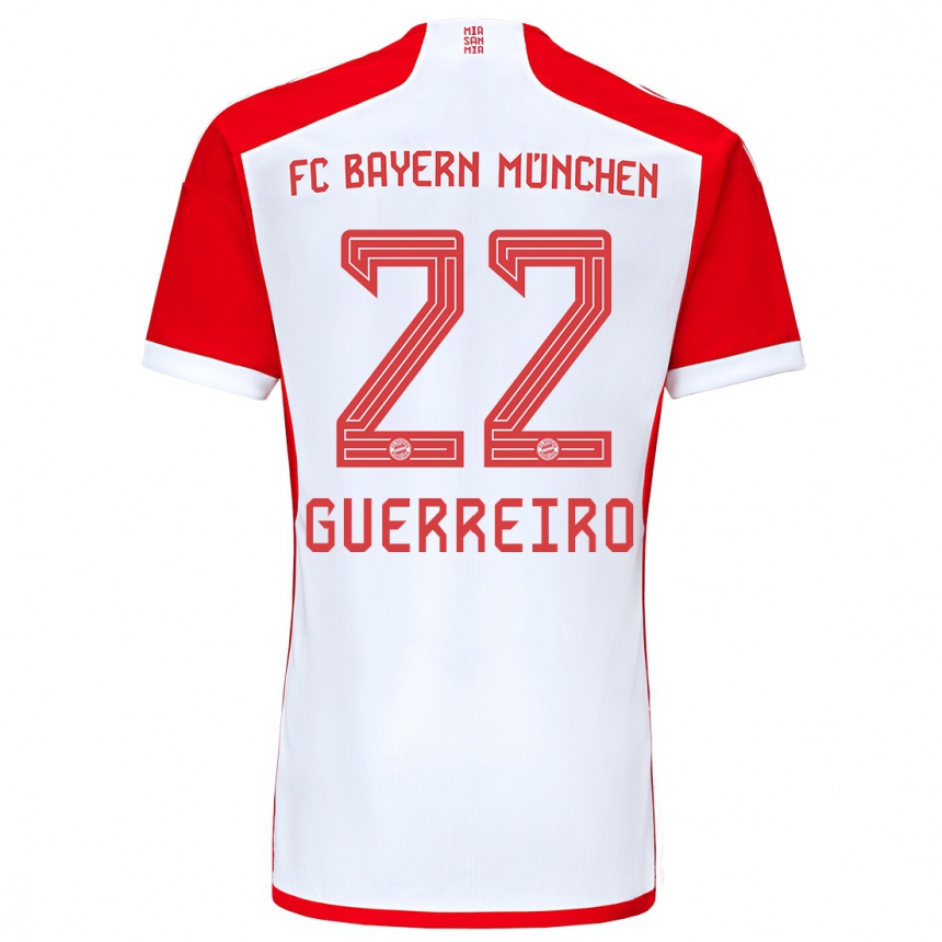 Enfant Football Maillot Raphael Guerreiro #22 Rouge Blanc Tenues Domicile 2023/24 Canada