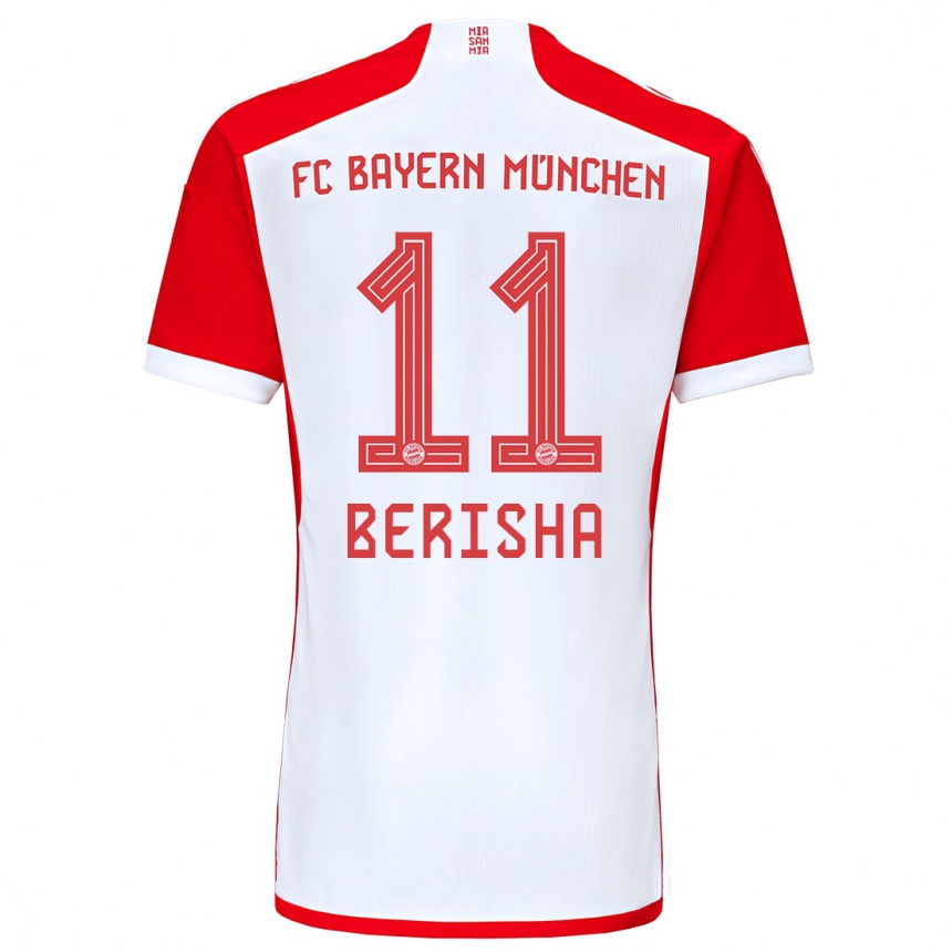 Kids  Dion Berisha #11 Red White Home Jersey 2023/24 T-Shirt Canada