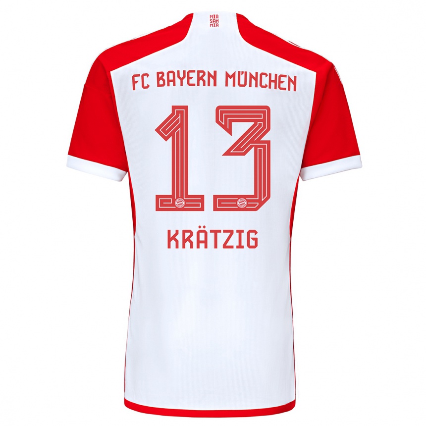 Kids  Frans Krätzig #13 Red White Home Jersey 2023/24 T-Shirt Canada