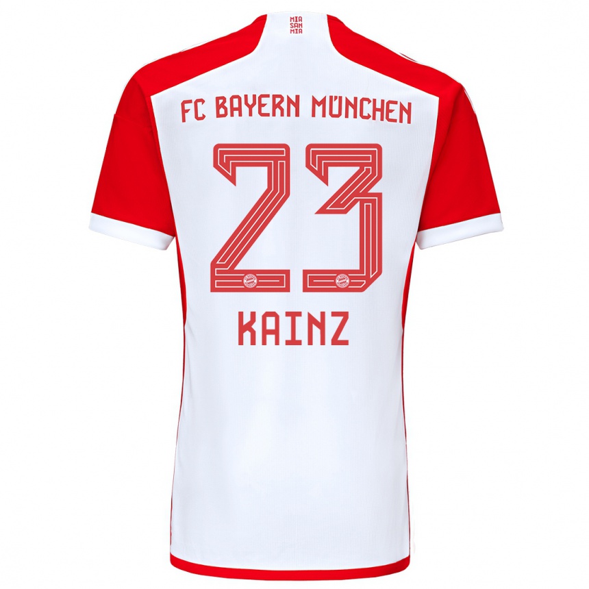 Kids  Manuel Kainz #23 Red White Home Jersey 2023/24 T-Shirt Canada