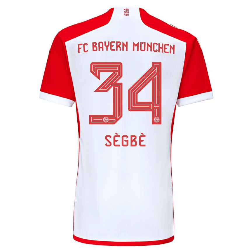 Kids  Désiré Sègbè #34 Red White Home Jersey 2023/24 T-Shirt Canada