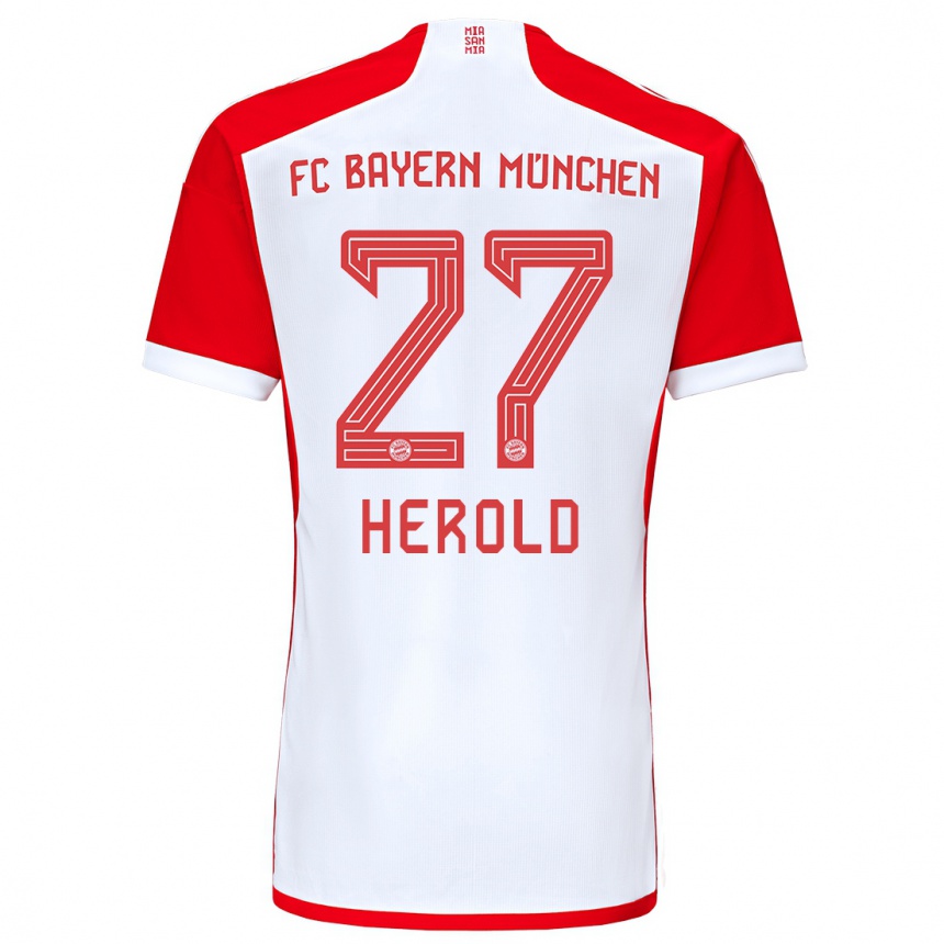 Kids David Herold #27 Red White Home Jersey 2023/24 T-Shirt Canada