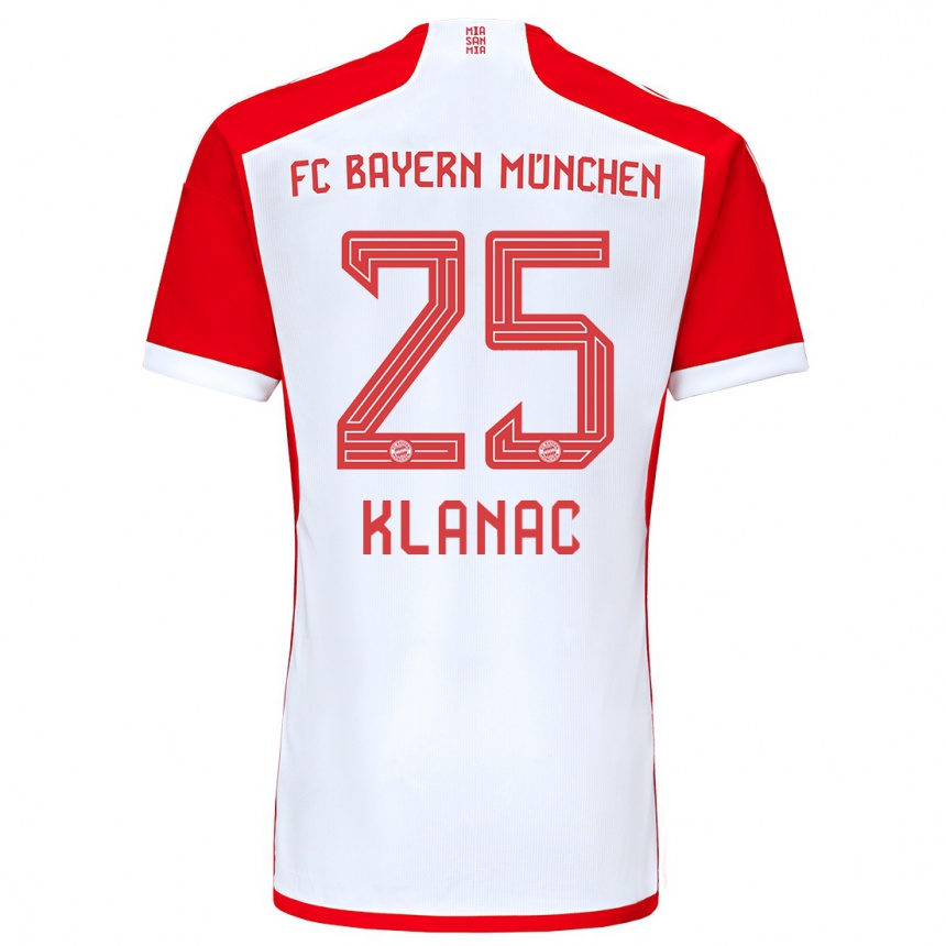 Kids Luka Klanac #25 Red White Home Jersey 2023/24 T-Shirt Canada