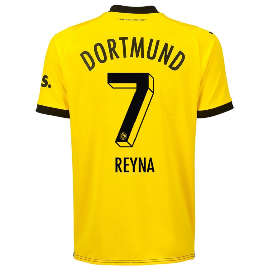 Kids Giovanni Reyna #7 Yellow Home Jersey 2023/24 T-Shirt Canada