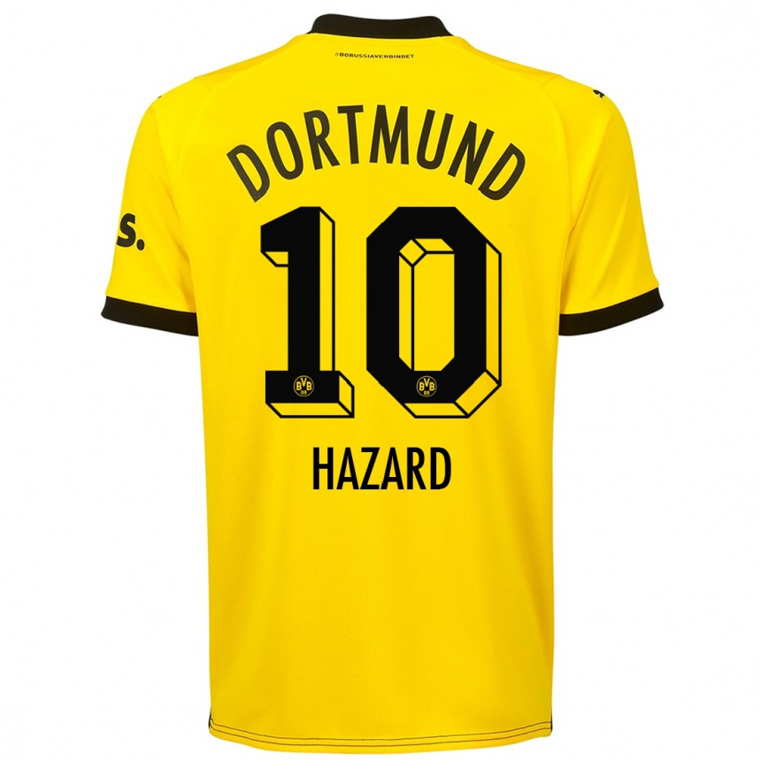 Kids  Thorgan Hazard #10 Yellow Home Jersey 2023/24 T-Shirt Canada