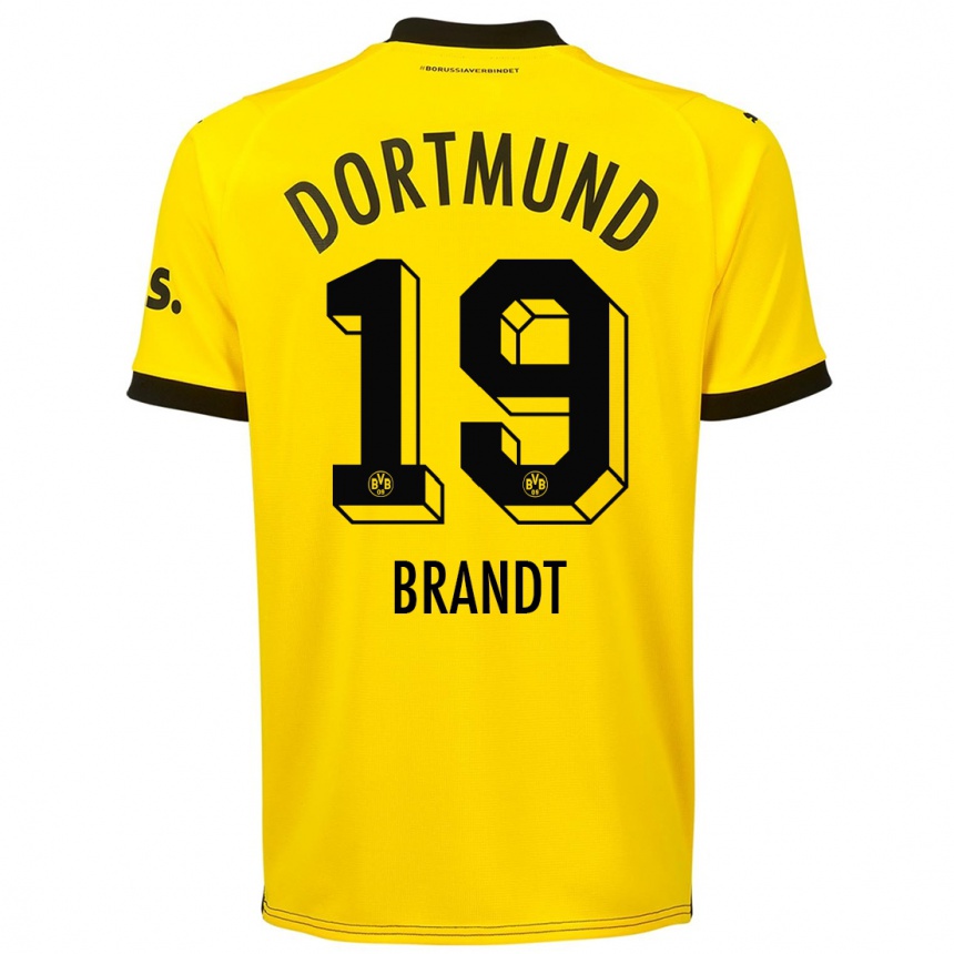 Kids Julian Brandt #19 Yellow Home Jersey 2023/24 T-Shirt Canada