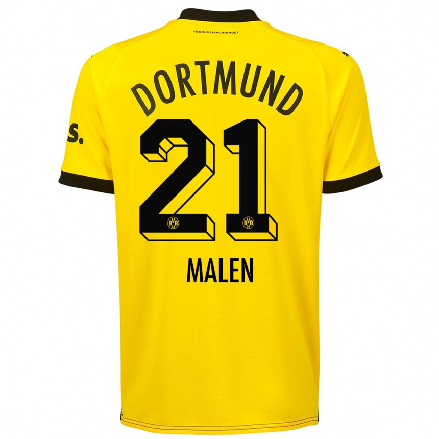 Kids Donyell Malen #21 Yellow Home Jersey 2023/24 T-Shirt Canada