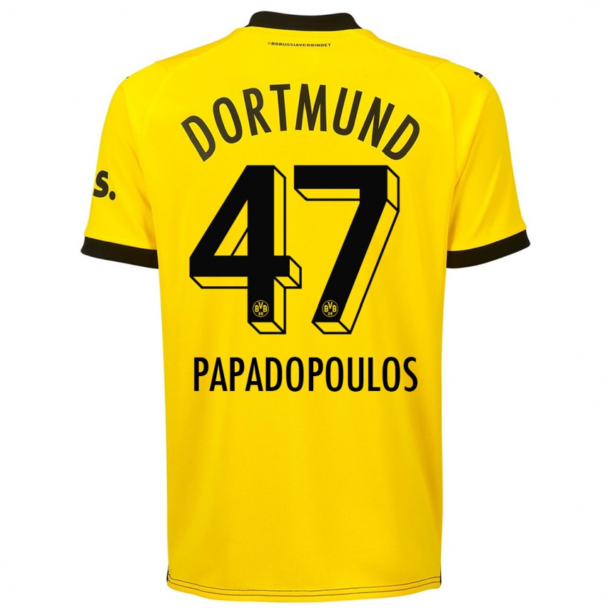 Kids Antonios Papadopoulos #47 Yellow Home Jersey 2023/24 T-Shirt Canada