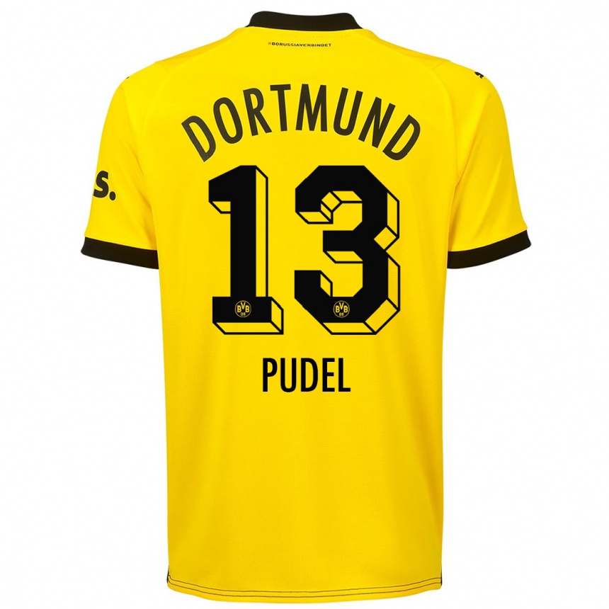 Kids Bjarne Pudel #13 Yellow Home Jersey 2023/24 T-Shirt Canada