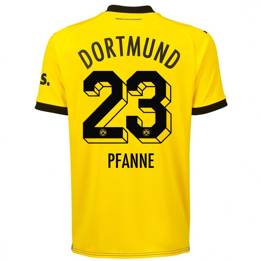 Kids  Franz Pfanne #23 Yellow Home Jersey 2023/24 T-Shirt Canada