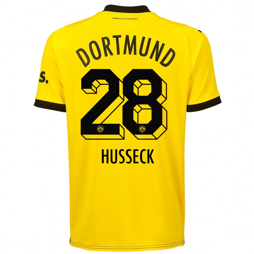 Kids  Jonah Husseck #28 Yellow Home Jersey 2023/24 T-Shirt Canada