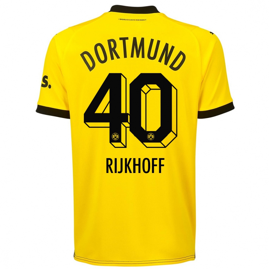 Kids  Julian Rijkhoff #40 Yellow Home Jersey 2023/24 T-Shirt Canada