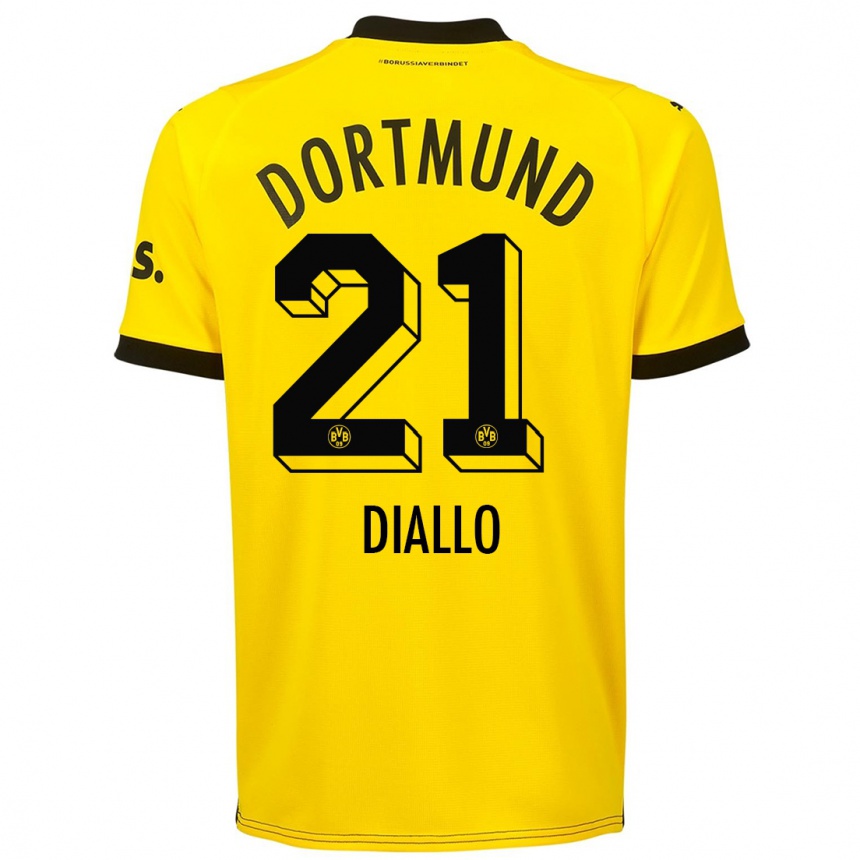 Kids  Ousmane Diallo #21 Yellow Home Jersey 2023/24 T-Shirt Canada