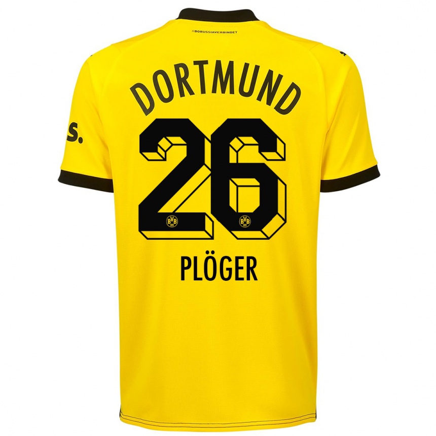 Kids  Dustin Plöger #26 Yellow Home Jersey 2023/24 T-Shirt Canada