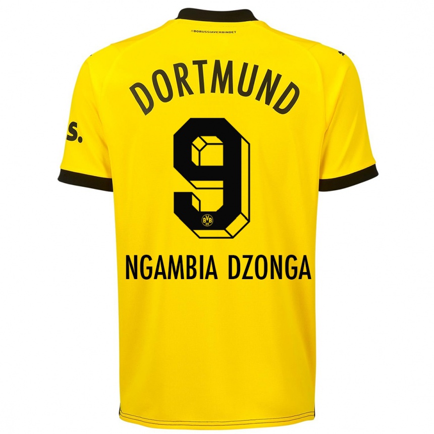 Kids Diego Ngambia Dzonga #9 Yellow Home Jersey 2023/24 T-Shirt Canada