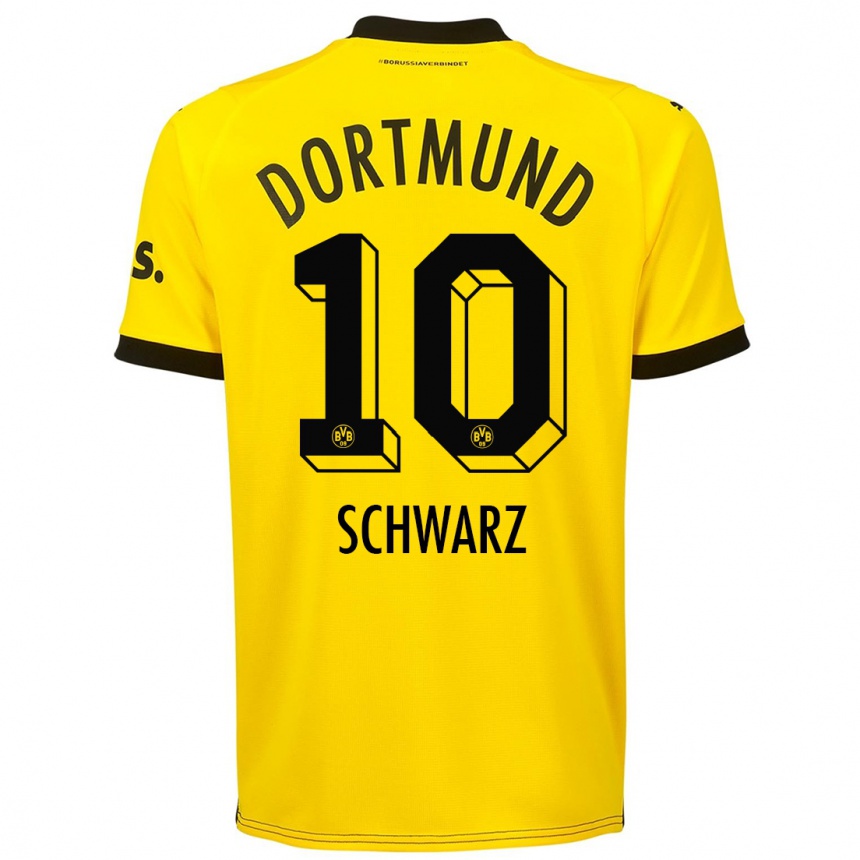 Kids  Oskar Schwarz #10 Yellow Home Jersey 2023/24 T-Shirt Canada