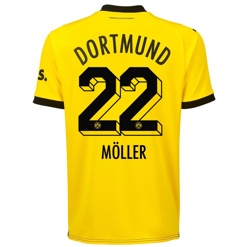 Kids Paul Möller #22 Yellow Home Jersey 2023/24 T-Shirt Canada