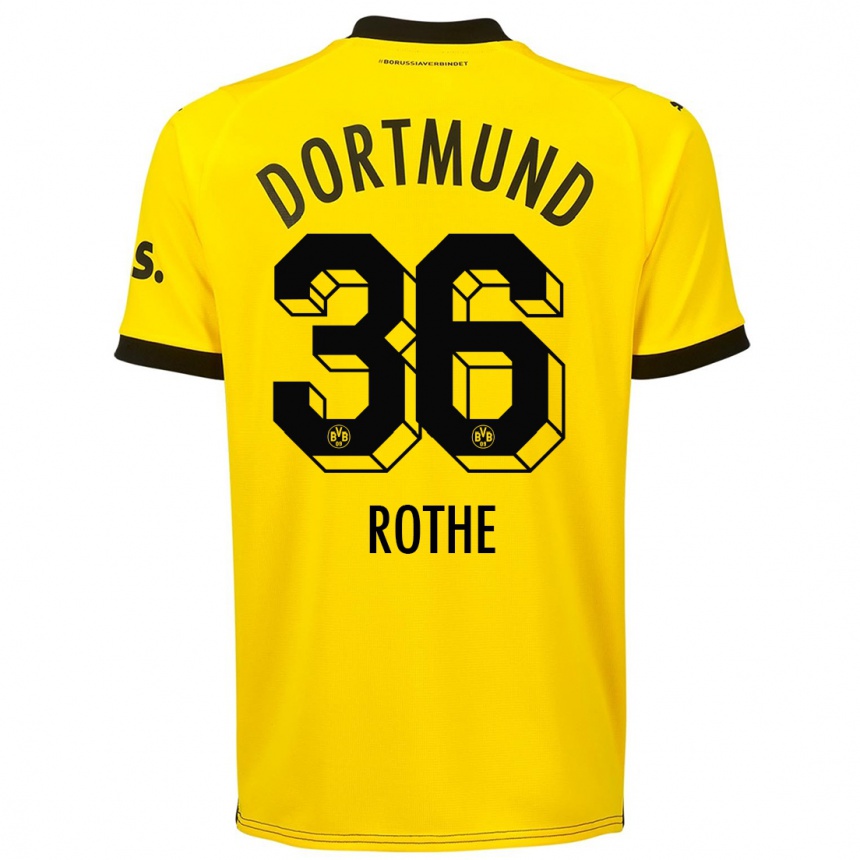 Kids  Tom Rothe #36 Yellow Home Jersey 2023/24 T-Shirt Canada