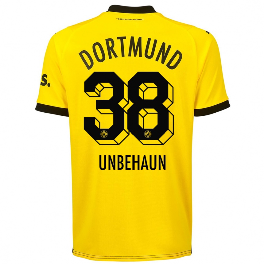 Kids Luca Unbehaun #38 Yellow Home Jersey 2023/24 T-Shirt Canada