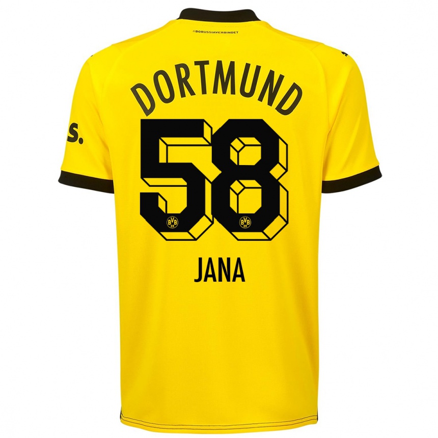 Kids  Nordberg Jana #58 Yellow Home Jersey 2023/24 T-Shirt Canada