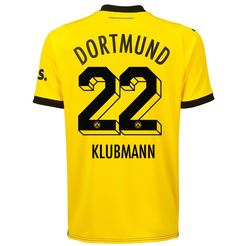 Kids  Leon Klubmann #22 Yellow Home Jersey 2023/24 T-Shirt Canada