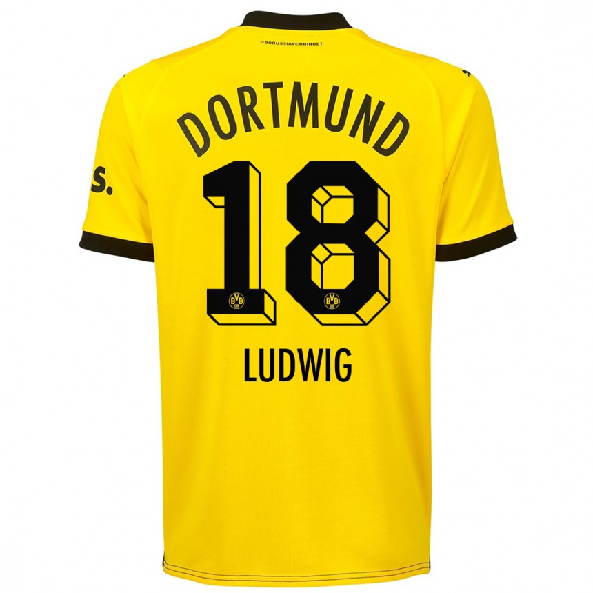 Enfant Football Maillot Michel Ludwig #18 Jaune Tenues Domicile 2023/24 Canada