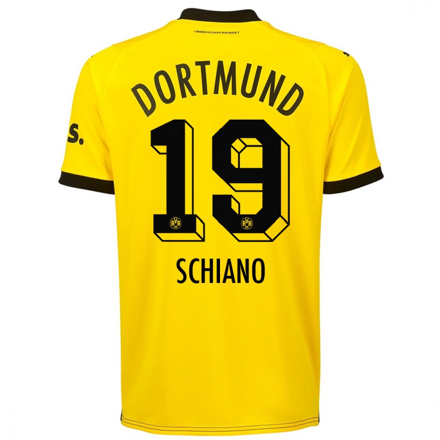 Kids  Emilio Schiano #19 Yellow Home Jersey 2023/24 T-Shirt Canada