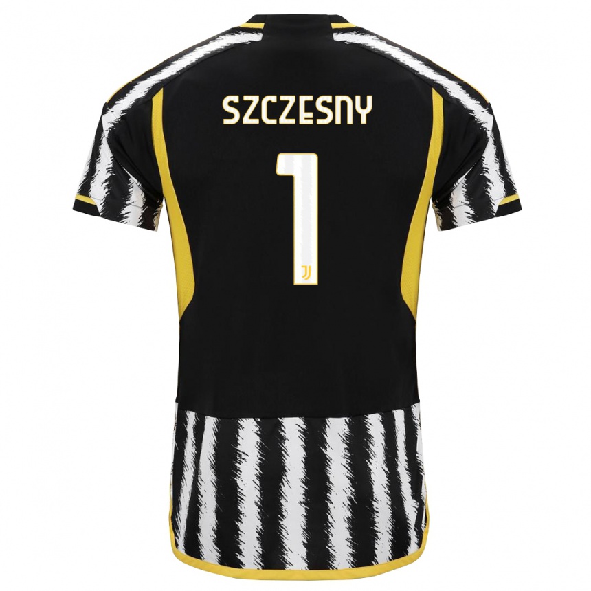 Kids  Wojciech Szczesny #1 Black White Home Jersey 2023/24 T-Shirt Canada