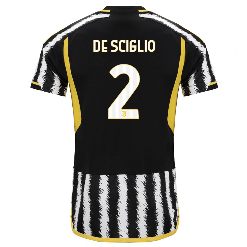 Kids Mattia De Sciglio #2 Black White Home Jersey 2023/24 T-Shirt Canada