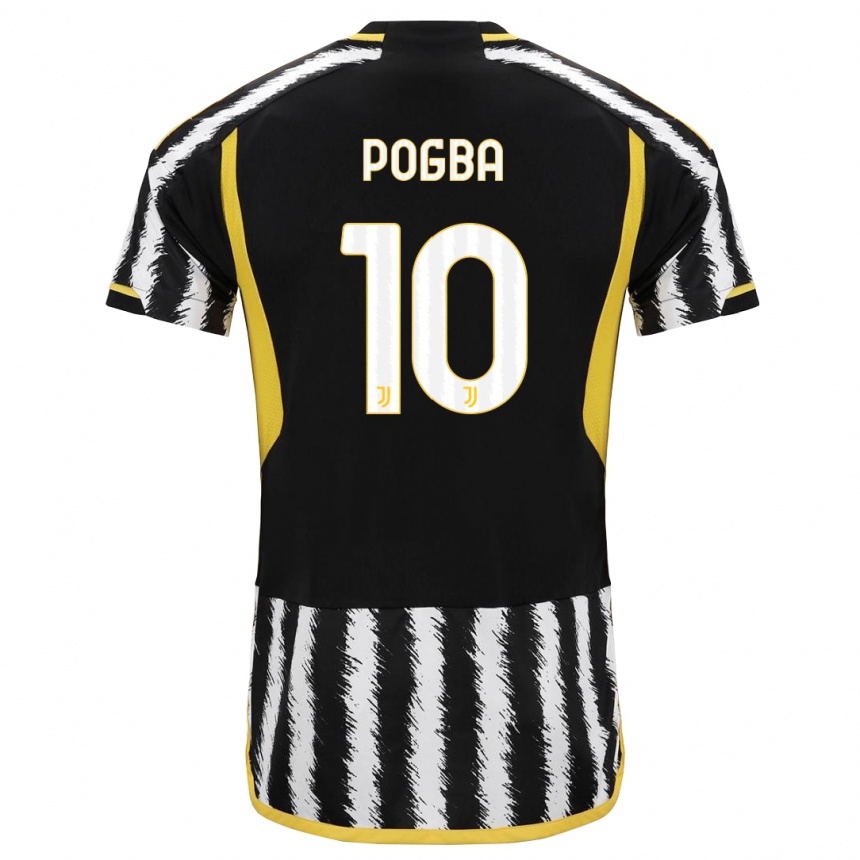 Enfant Football Maillot Paul Pogba #10 Noir Blanc Tenues Domicile 2023/24 Canada