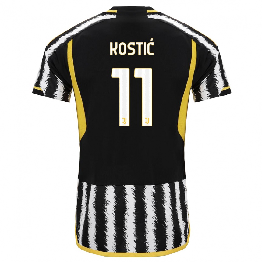 Kids  Filip Kostic #11 Black White Home Jersey 2023/24 T-Shirt Canada