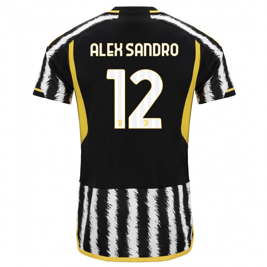 Enfant Football Maillot Alex Sandro #12 Noir Blanc Tenues Domicile 2023/24 Canada