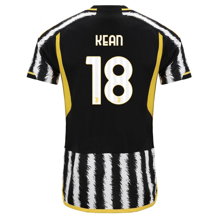 Kids  Moise Kean #18 Black White Home Jersey 2023/24 T-Shirt Canada