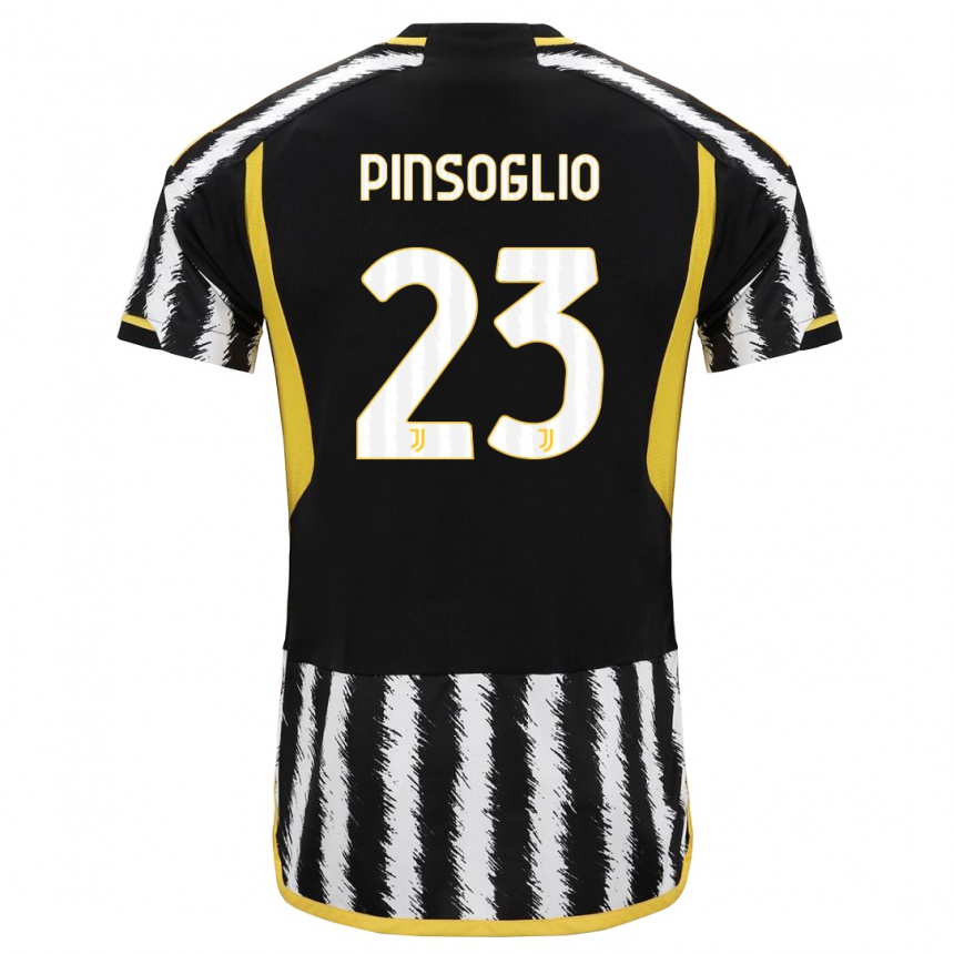 Kids  Carlo Pinsoglio #23 Black White Home Jersey 2023/24 T-Shirt Canada