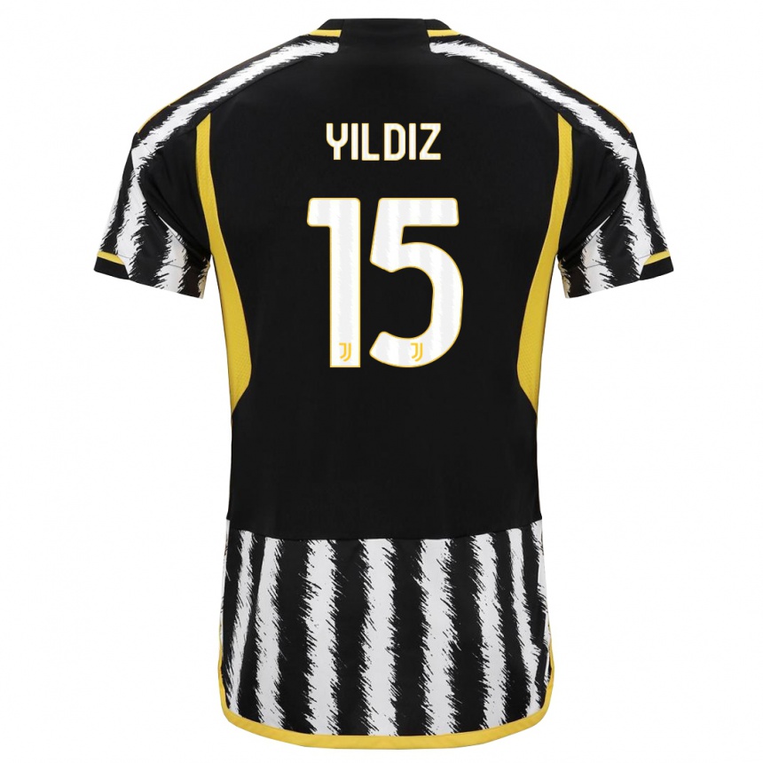 Kids Kenan Yildiz #0 Black White Home Jersey 2023/24 T-Shirt Canada