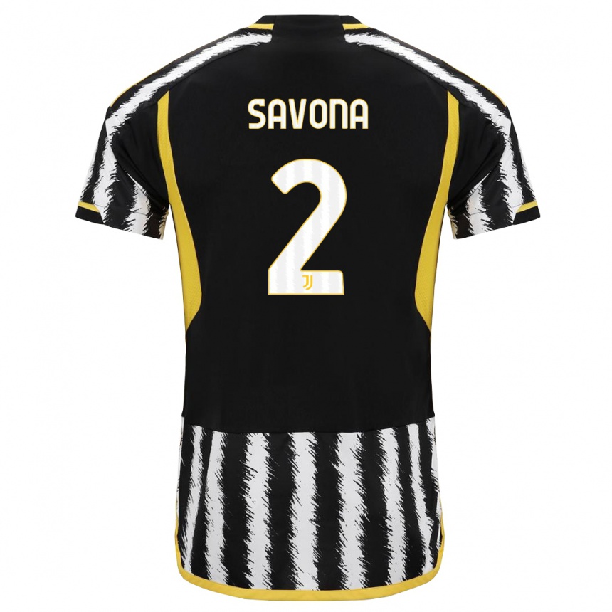 Kids Nicolo Savona #2 Black White Home Jersey 2023/24 T-Shirt Canada