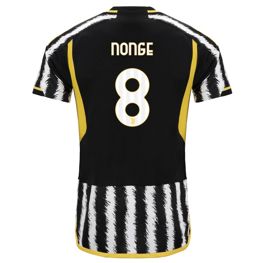 Kids  Joseph Nonge #8 Black White Home Jersey 2023/24 T-Shirt Canada