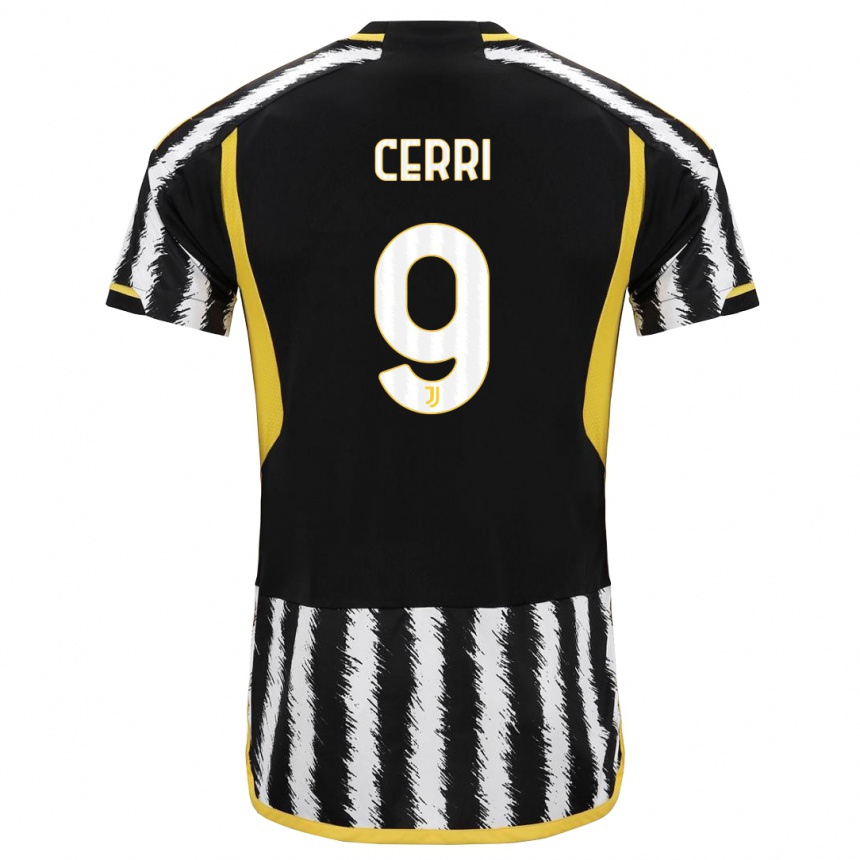 Enfant Football Maillot Leonardo Cerri #9 Noir Blanc Tenues Domicile 2023/24 Canada