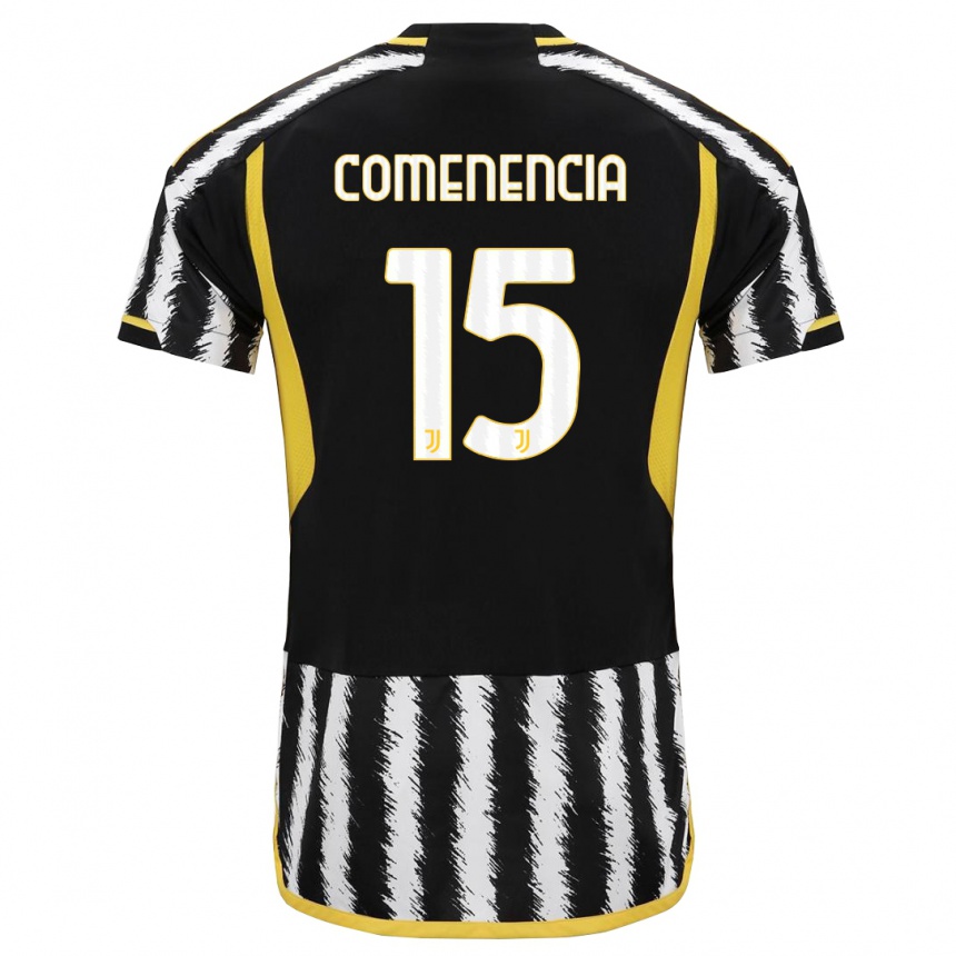 Kids  Livano Comenencia #15 Black White Home Jersey 2023/24 T-Shirt Canada